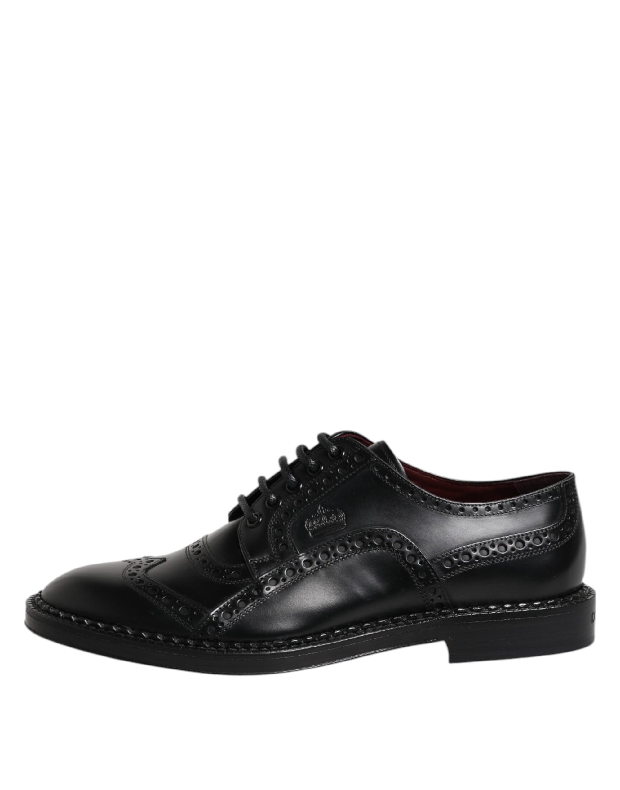 Dolce & Gabbana Black Calf Leather Derby Formal Dress Shoes