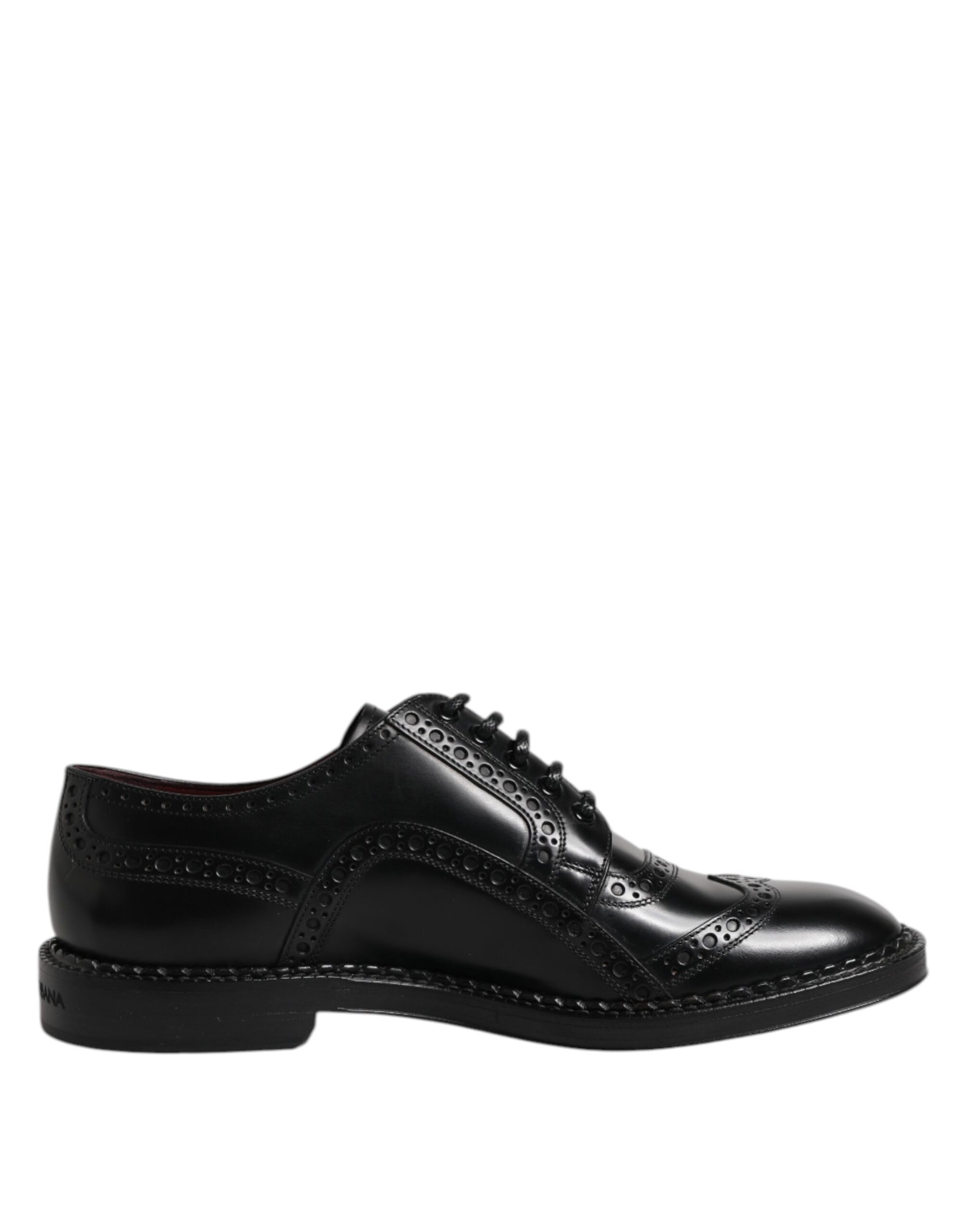 Dolce & Gabbana Black Calf Leather Derby Formal Dress Shoes