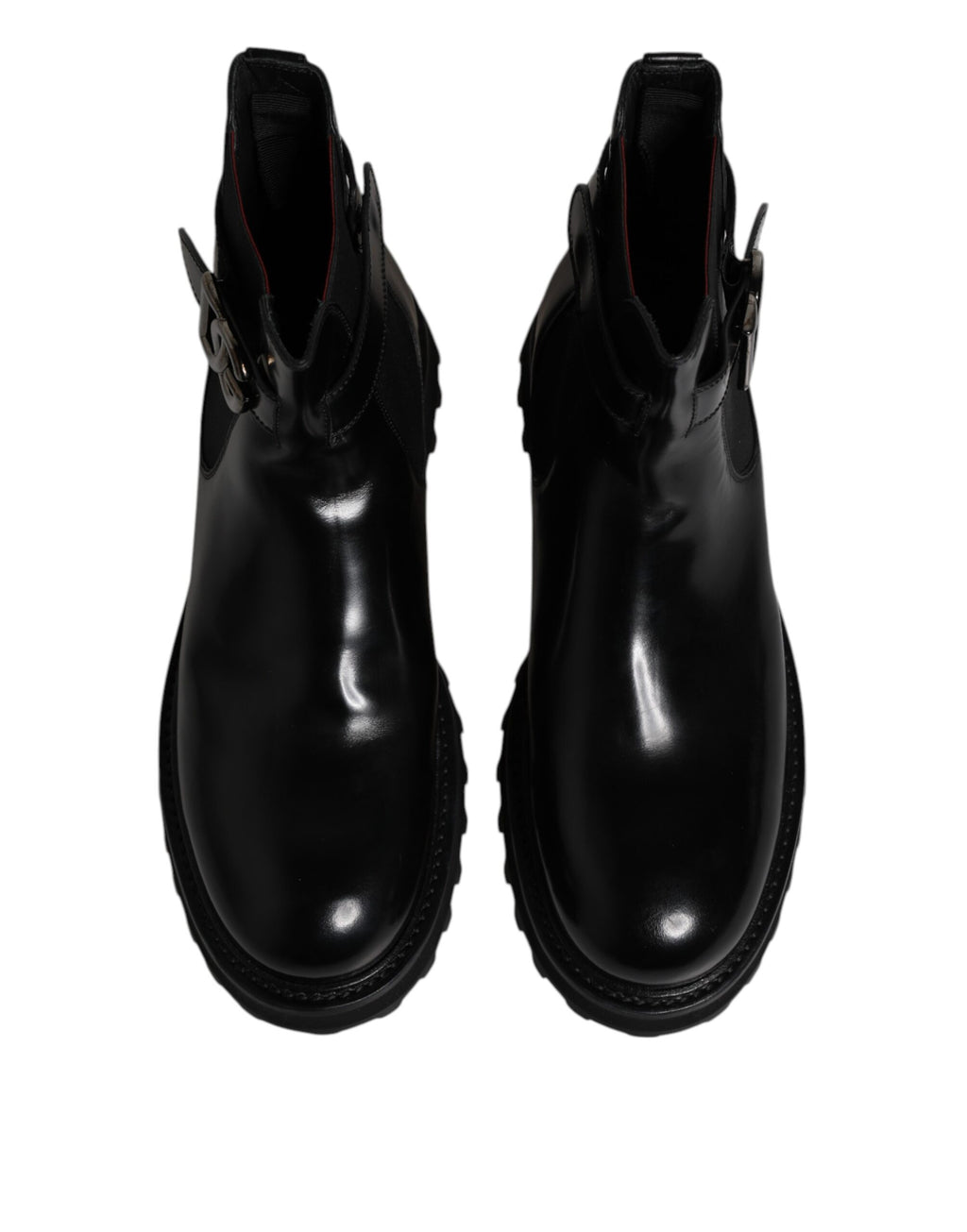 Dolce & Gabbana Black Belted DG Logo Men Chelsea Boots Shoes
