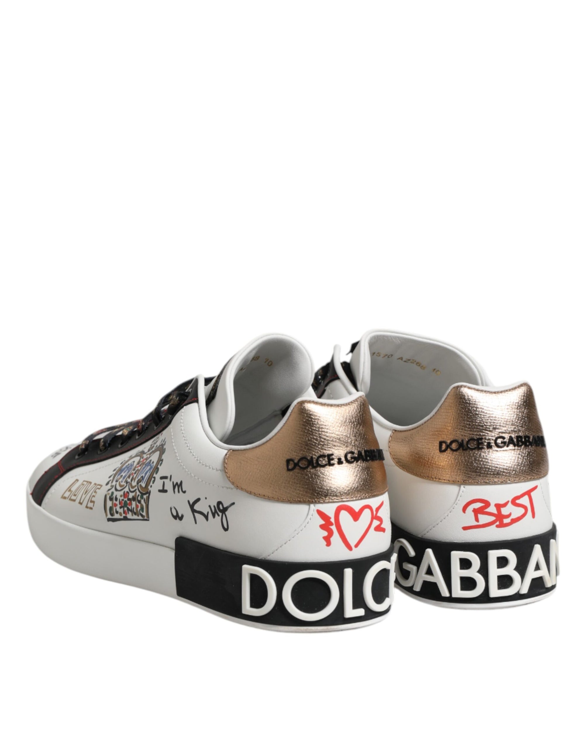Dolce & Gabbana White Portofino Crown Men Sneakers Shoes