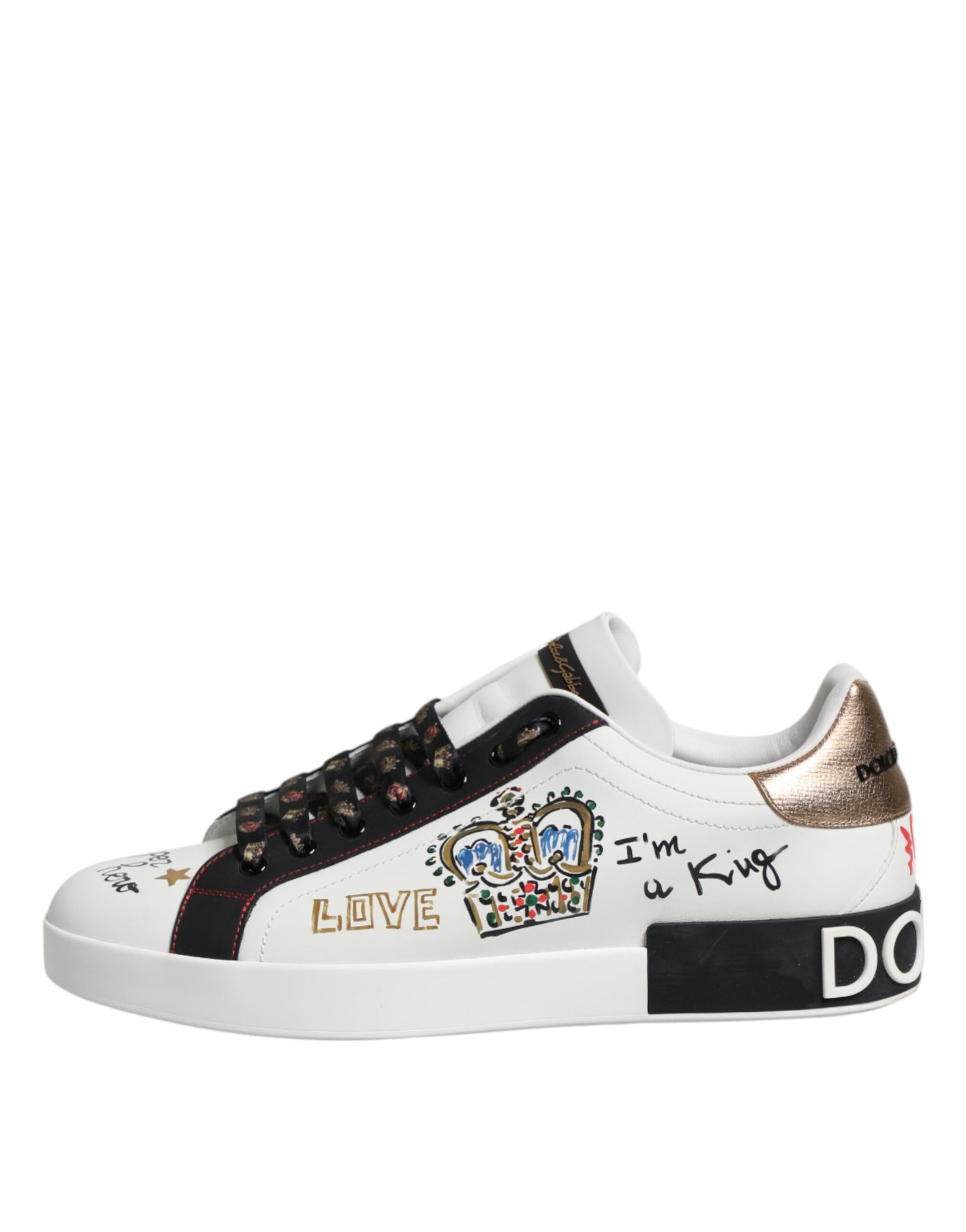 Dolce & Gabbana White Portofino Crown Men Sneakers Shoes
