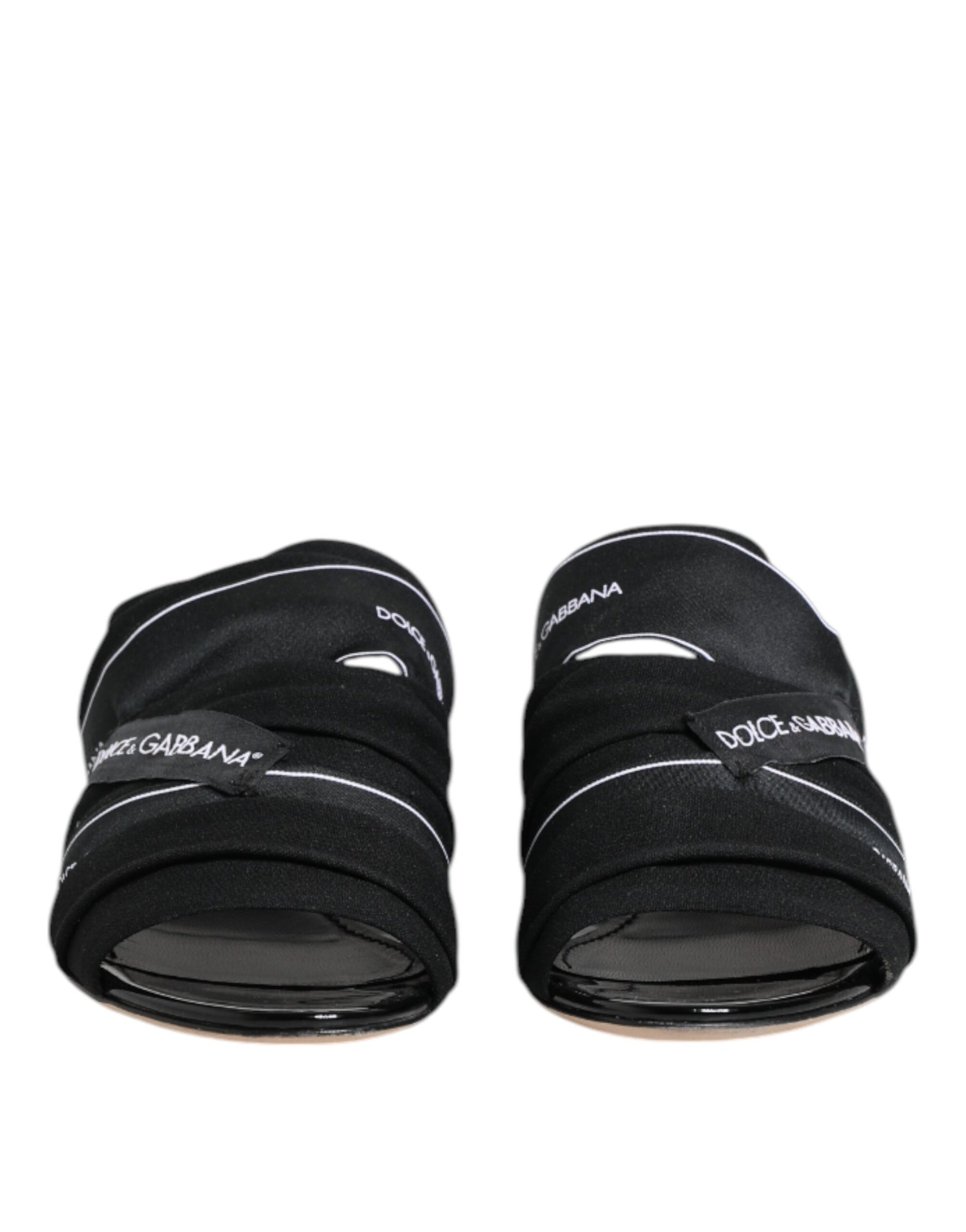 Dolce & Gabbana Black Slides Slip On Sandals Shoes