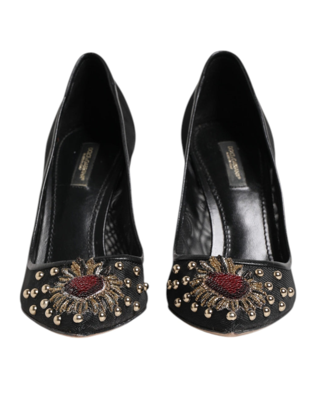 Dolce & Gabbana Black Sacred Heart Stiletto Heels Pumps Shoes
