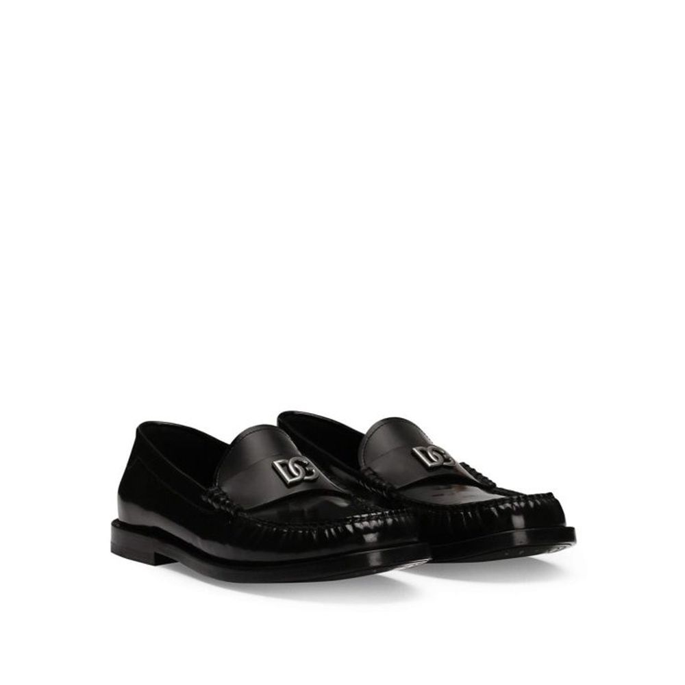 Dolce & Gabbana Leather Logo Loafers