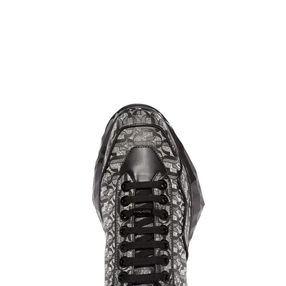 Jimmy Choo Diamond JC Monogram Glitter Leather Sneakers