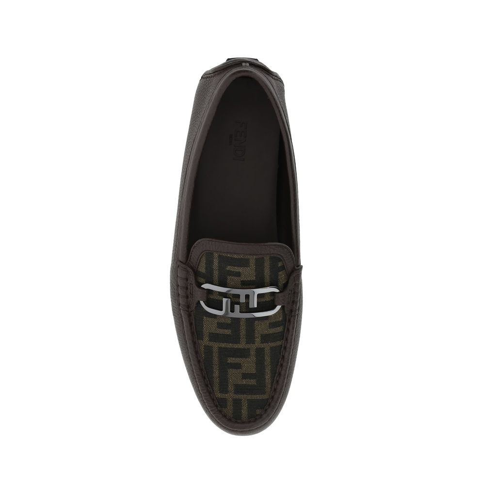 Fendi Leather Monogram Loafers