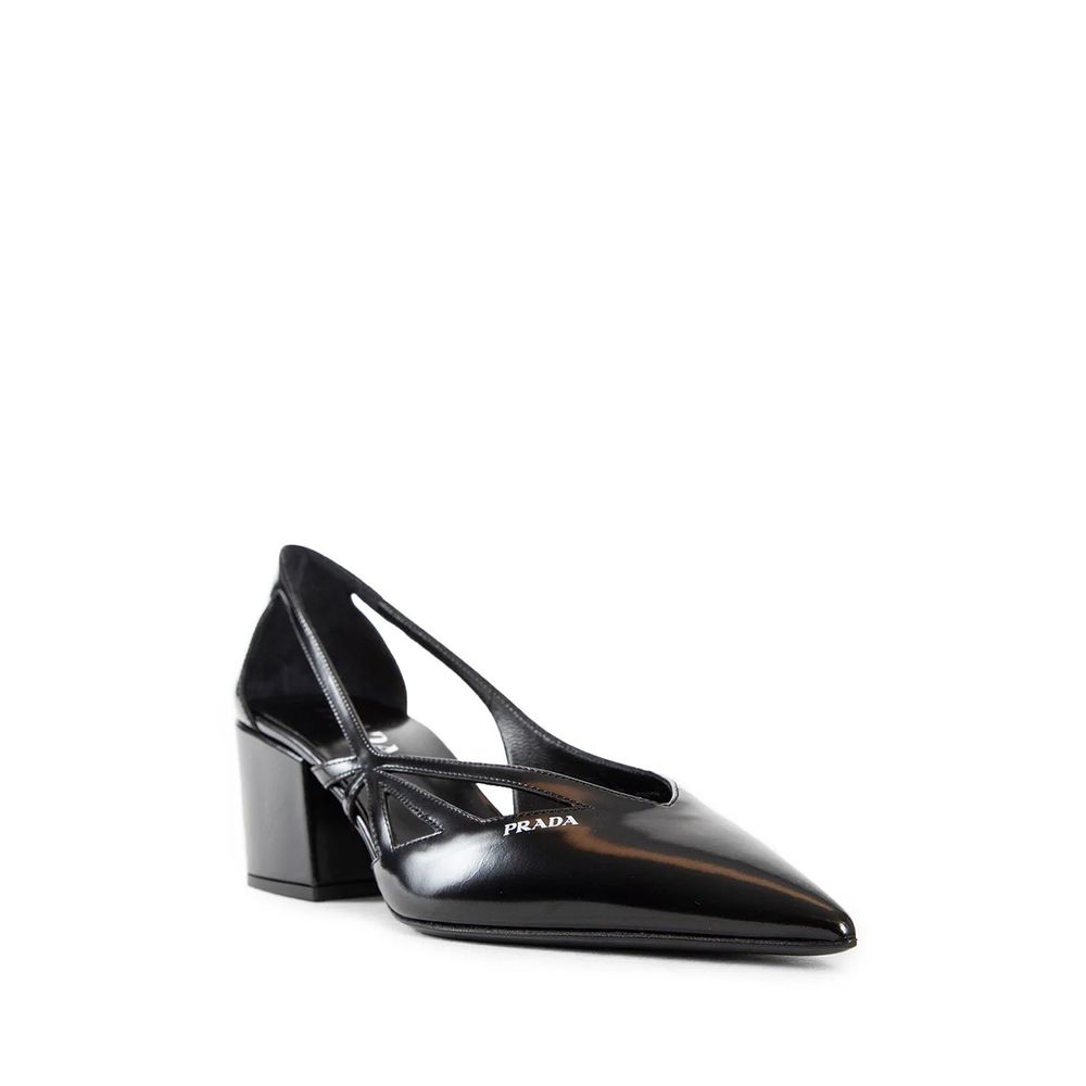 Prada Brushed Leather Cut-Out Pumps