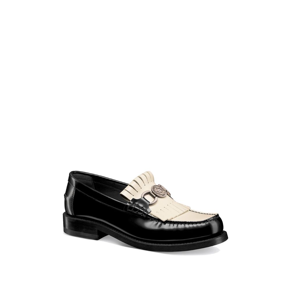 Dior Emblem Leather Loafers
