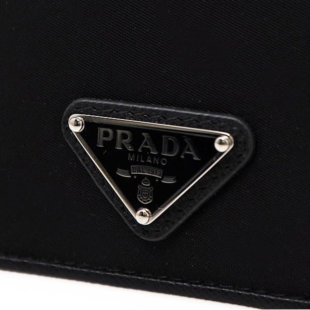 Prada Nylon And Leather Card Holder