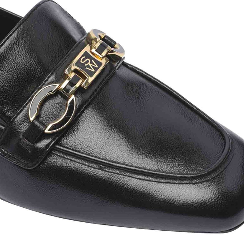 Stuart Weitzman Signature Square Leather Loafers