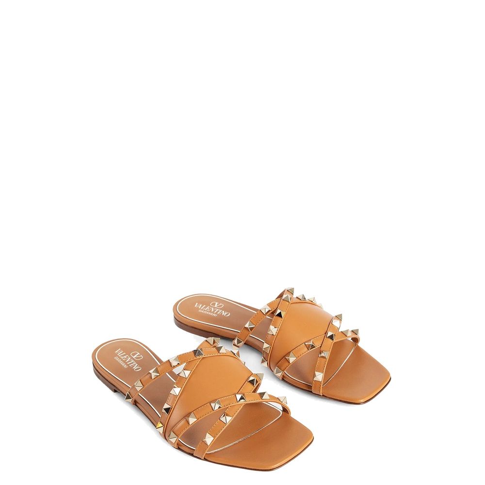 Valentino Garavani Rockstud Leather Flat Sandals