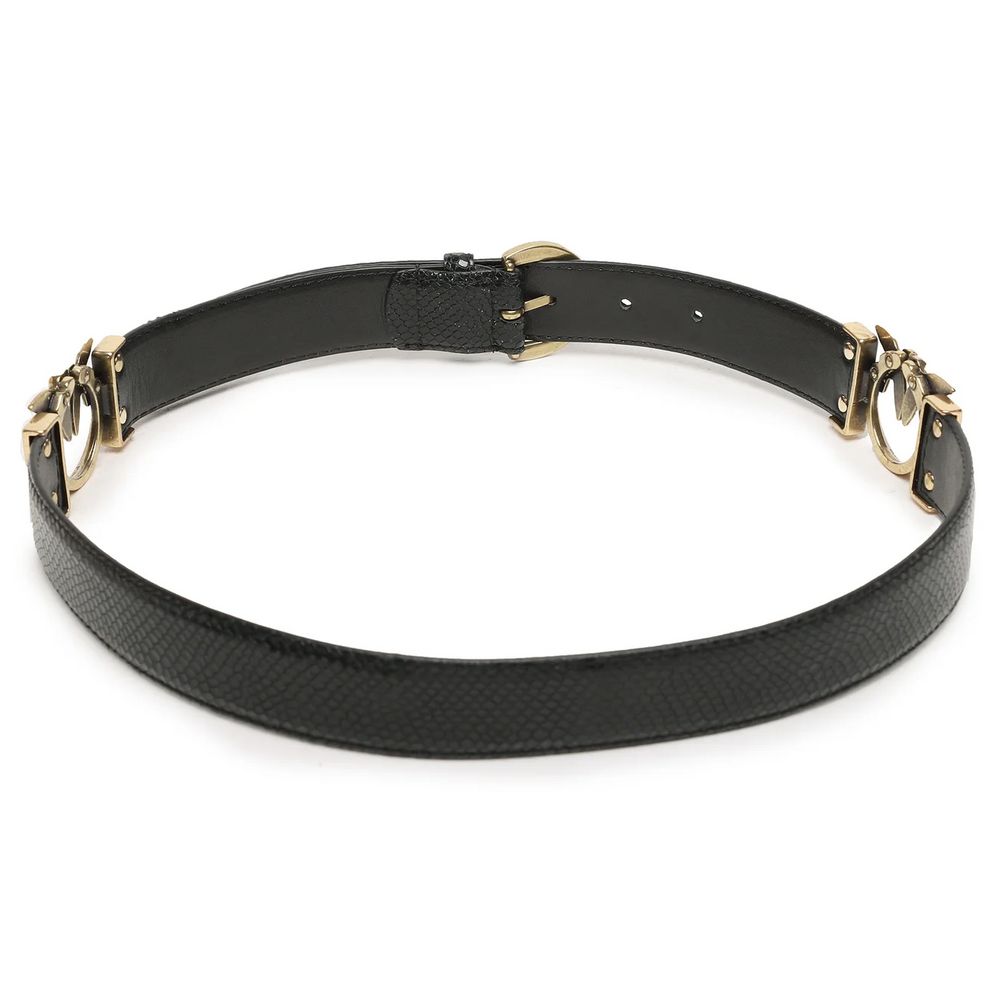 PINKO Black Calfskin Belt