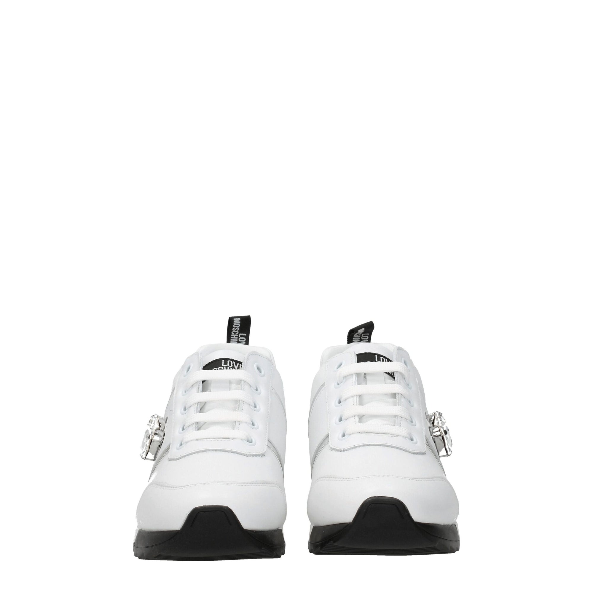 Love Moschino White Leather Low Tops