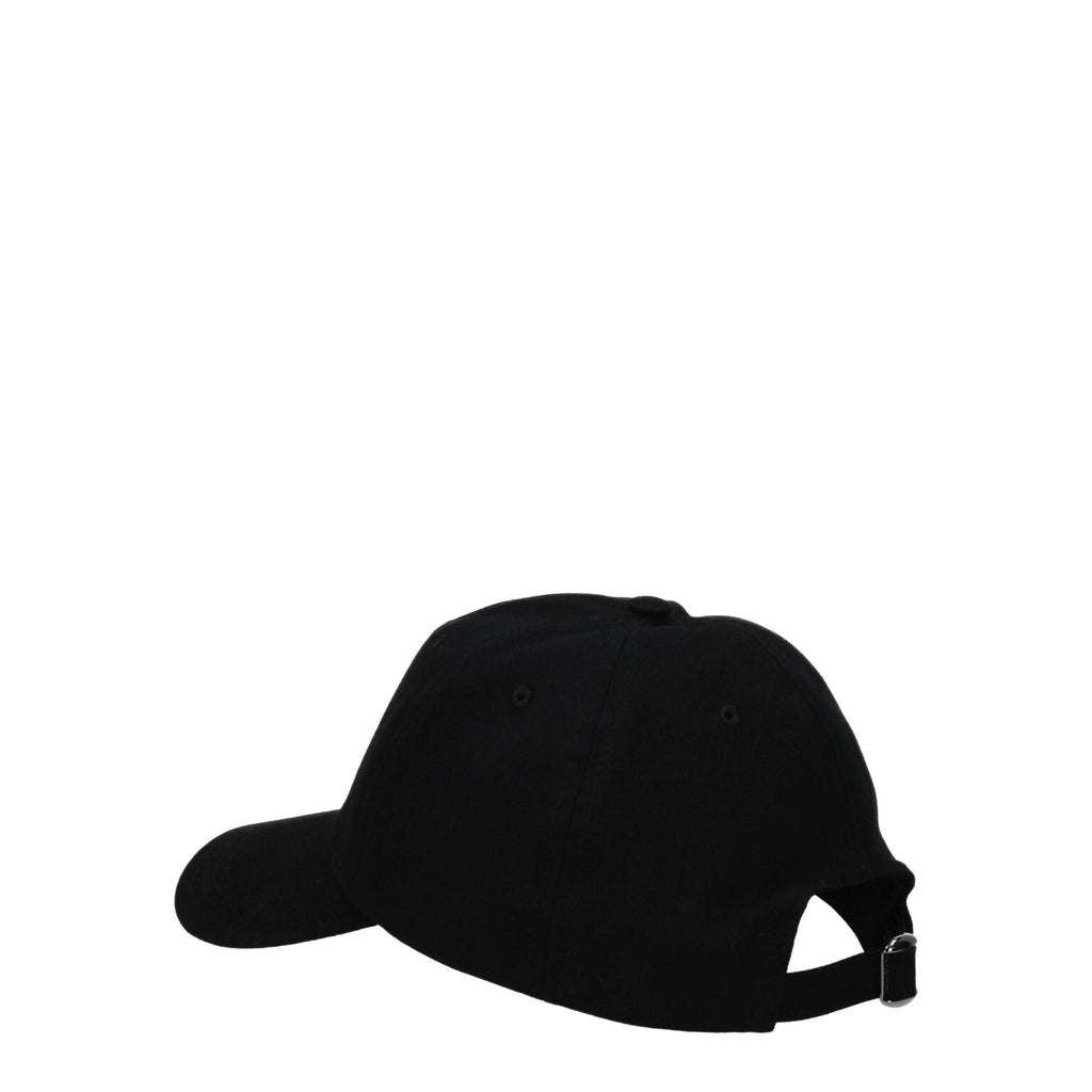 Valentino Garavani Black Cotton Caps (Baseball Hat)
