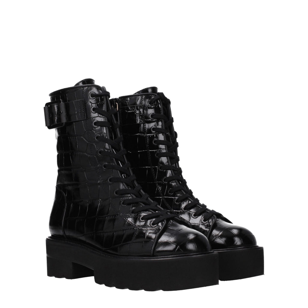 Stuart Weitzman Black Leather Ankle Boots