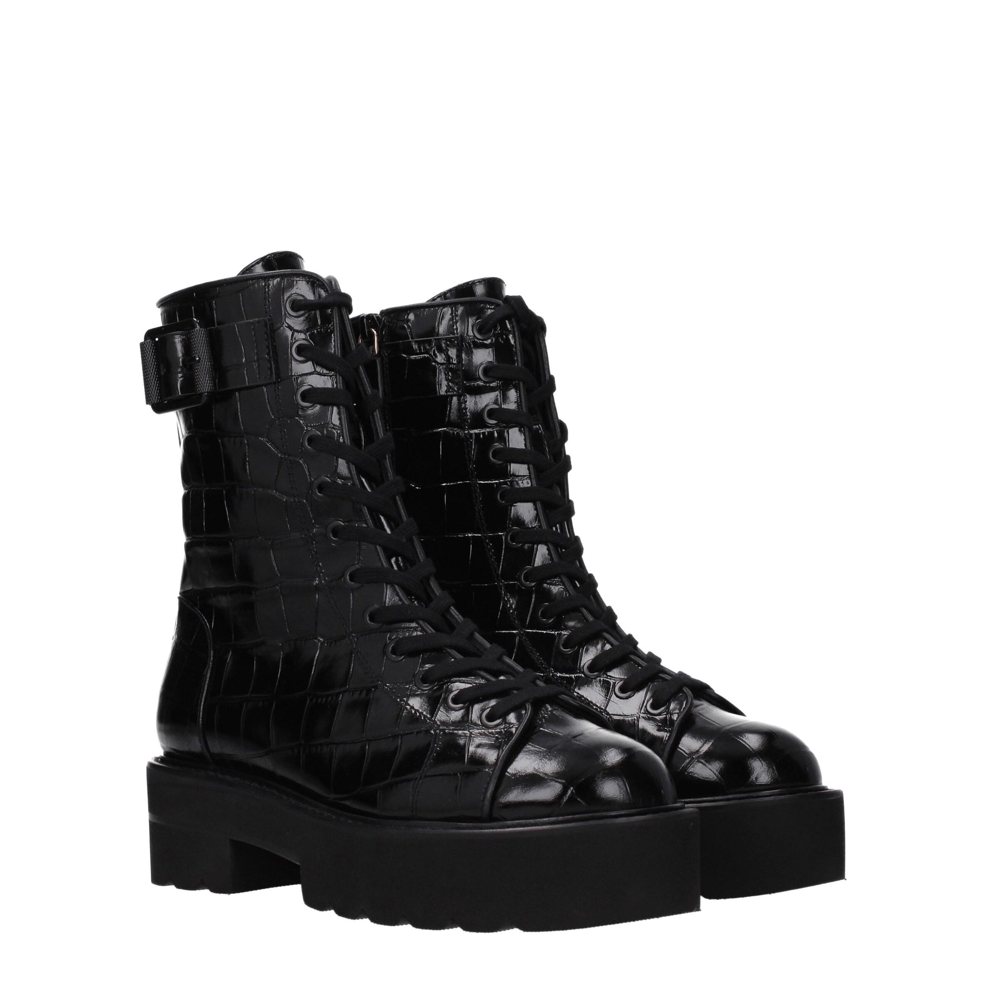 Stuart Weitzman Black Leather Ankle Boots