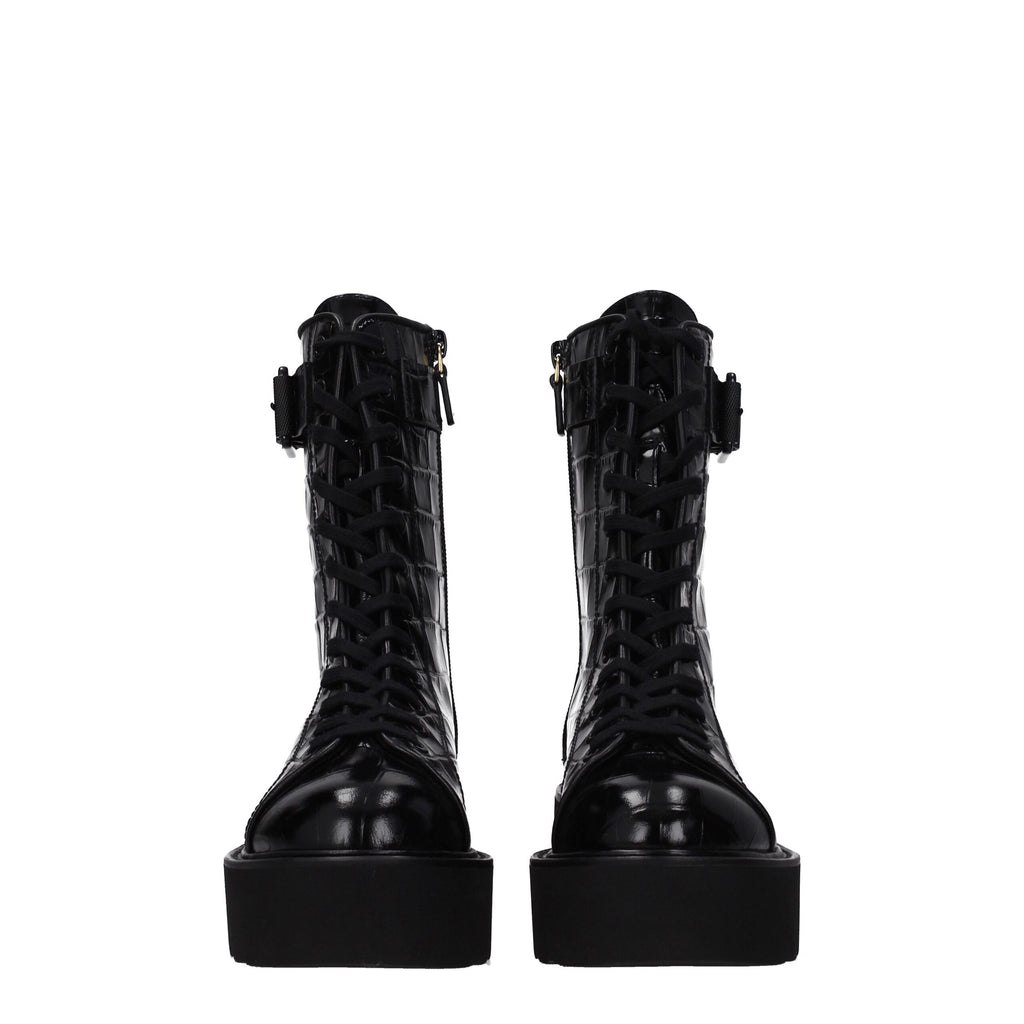 Stuart Weitzman Black Leather Ankle Boots