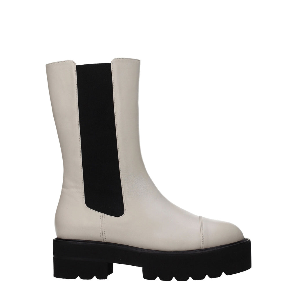 Stuart Weitzman Beige Leather Ankle Boots