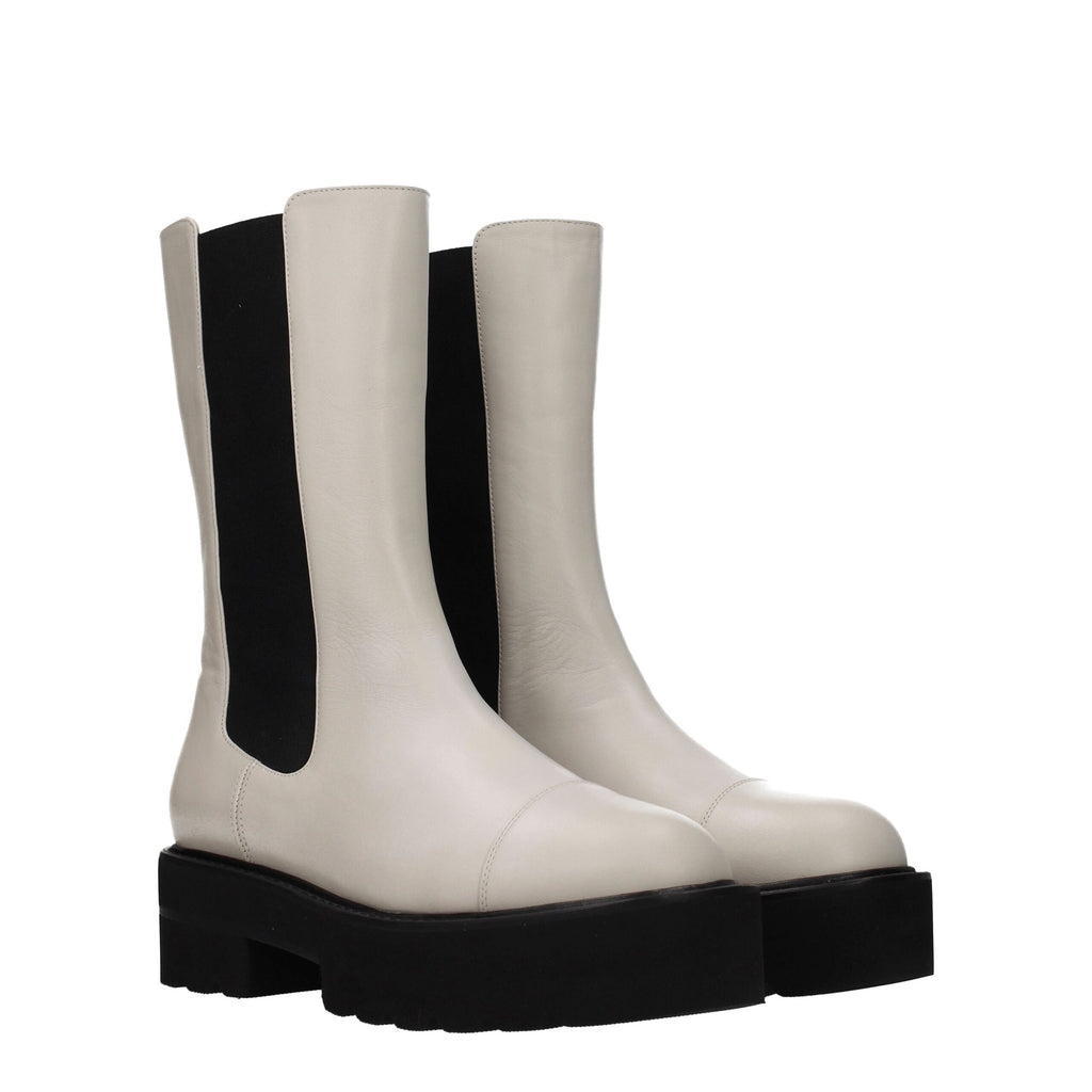 Stuart Weitzman Beige Leather Ankle Boots