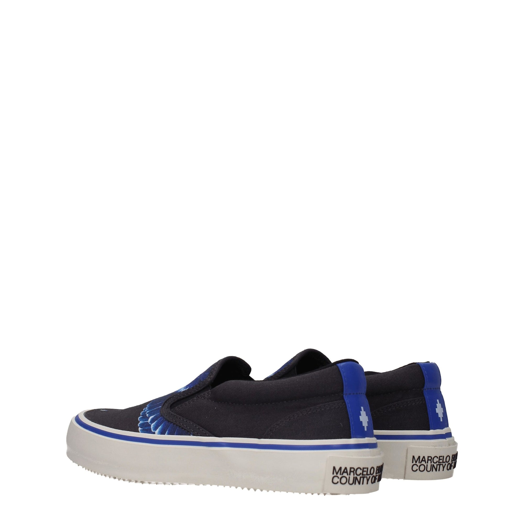 Marcelo Burlon Black Fabric Slip-On Loafers