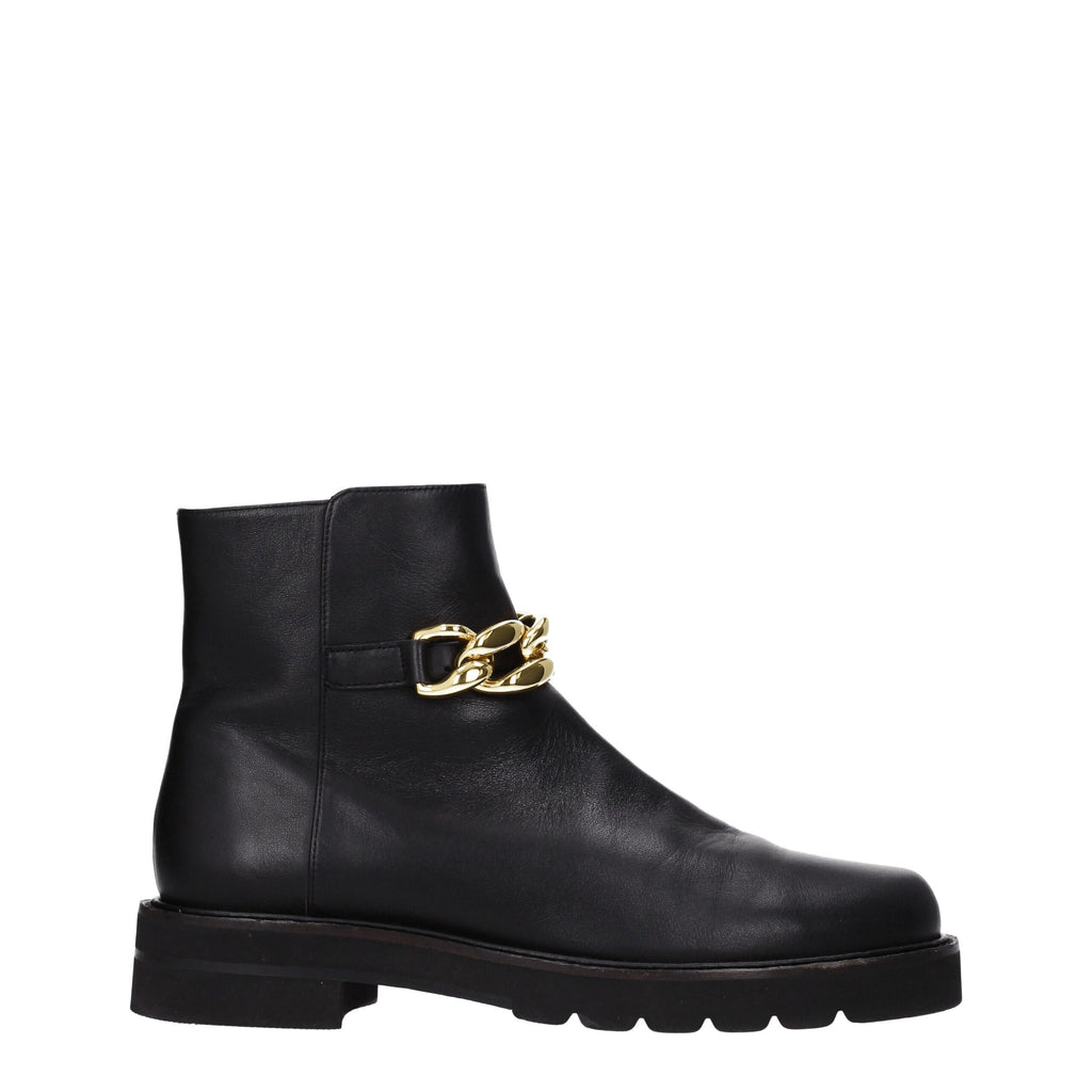 Stuart Weitzman Black Leather Ankle Boots
