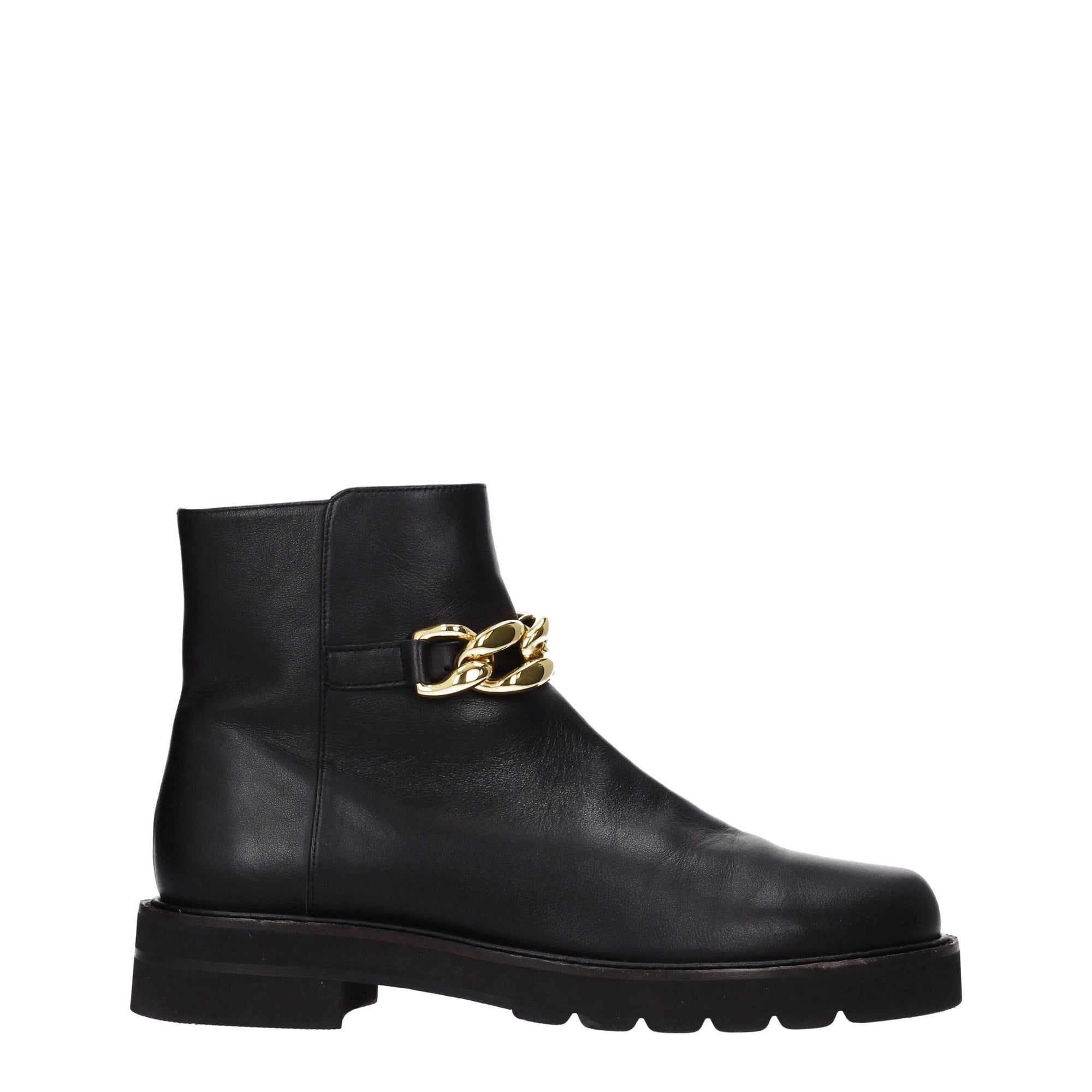 Stuart Weitzman Black Leather Ankle Boots