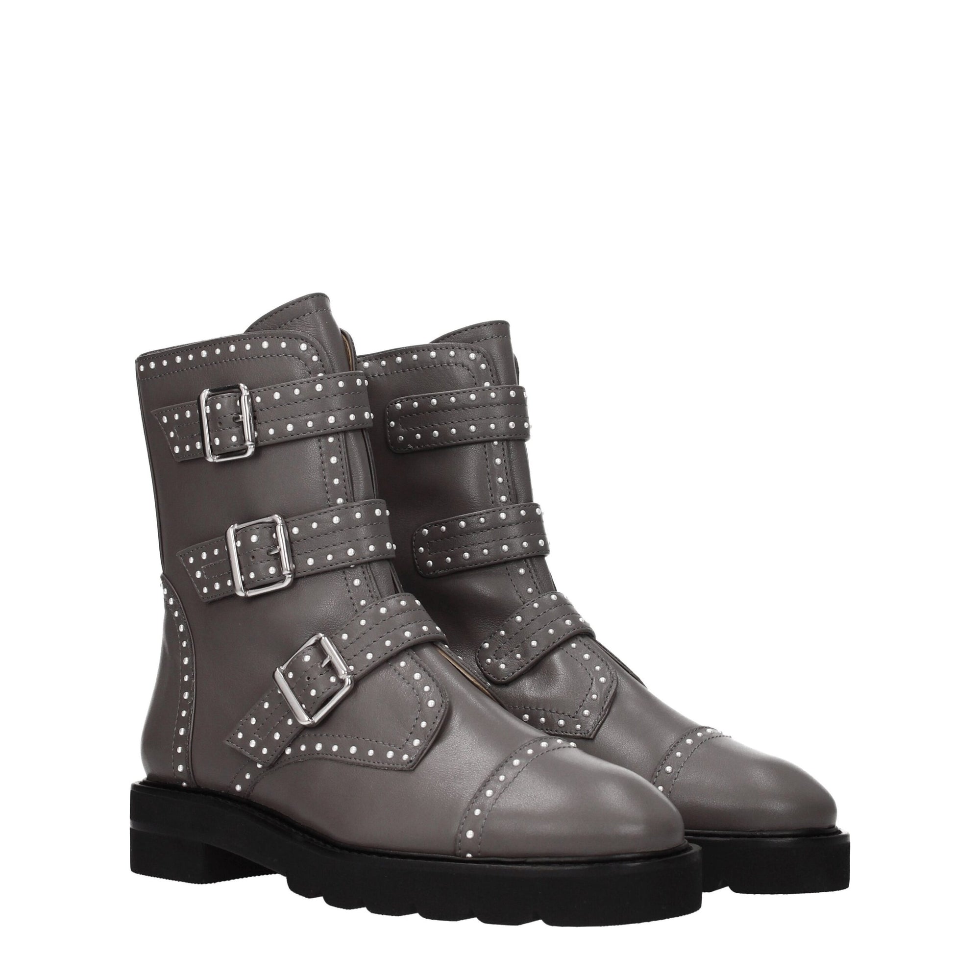 Stuart Weitzman Gray Leather Ankle Boots