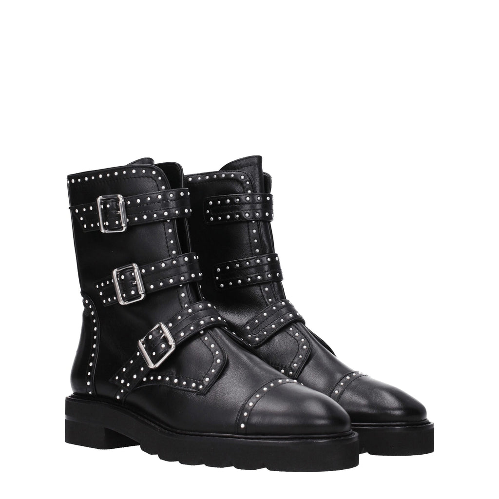 Stuart Weitzman Black Leather Ankle Boots