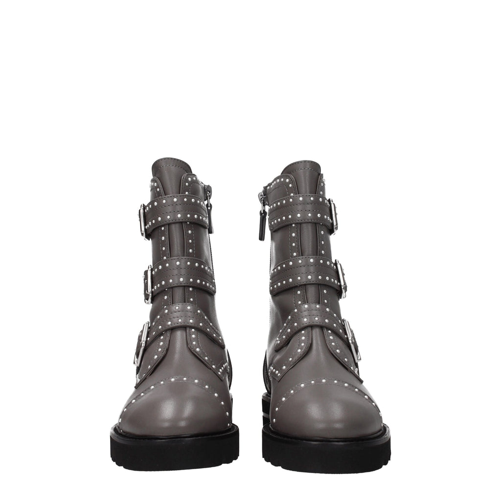 Stuart Weitzman Gray Leather Ankle Boots