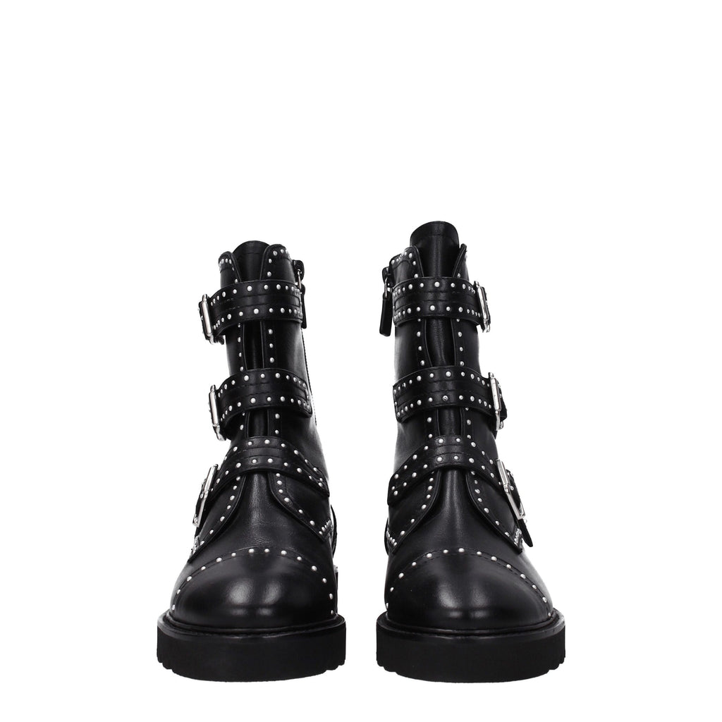 Stuart Weitzman Black Leather Ankle Boots