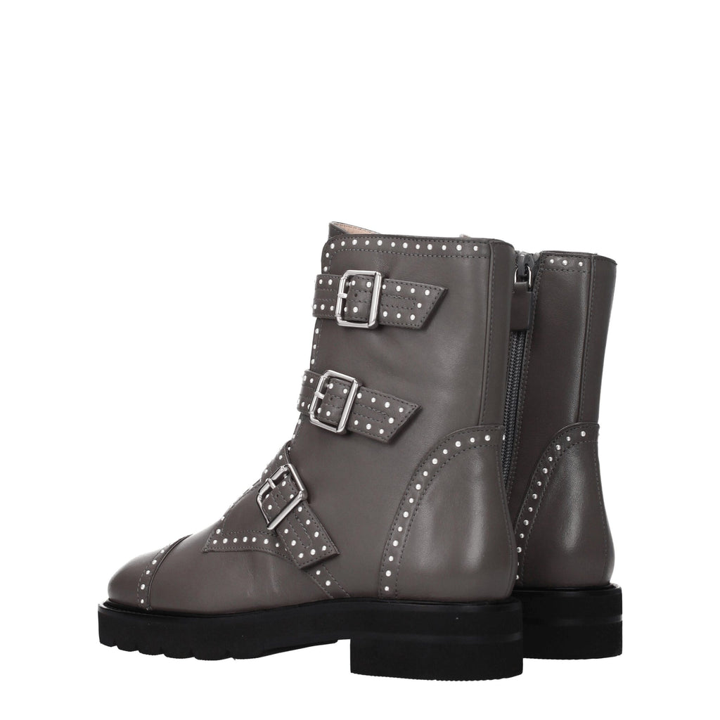 Stuart Weitzman Gray Leather Ankle Boots
