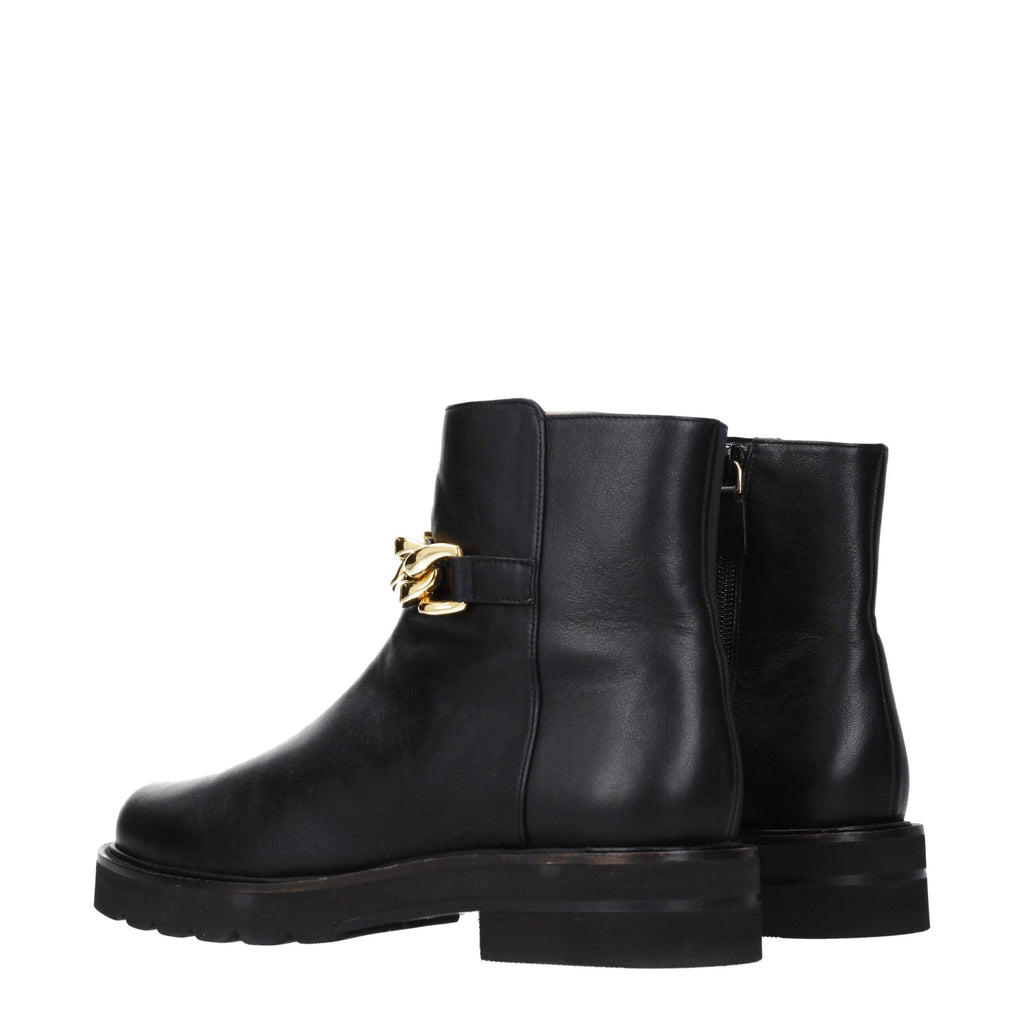 Stuart Weitzman Black Leather Ankle Boots