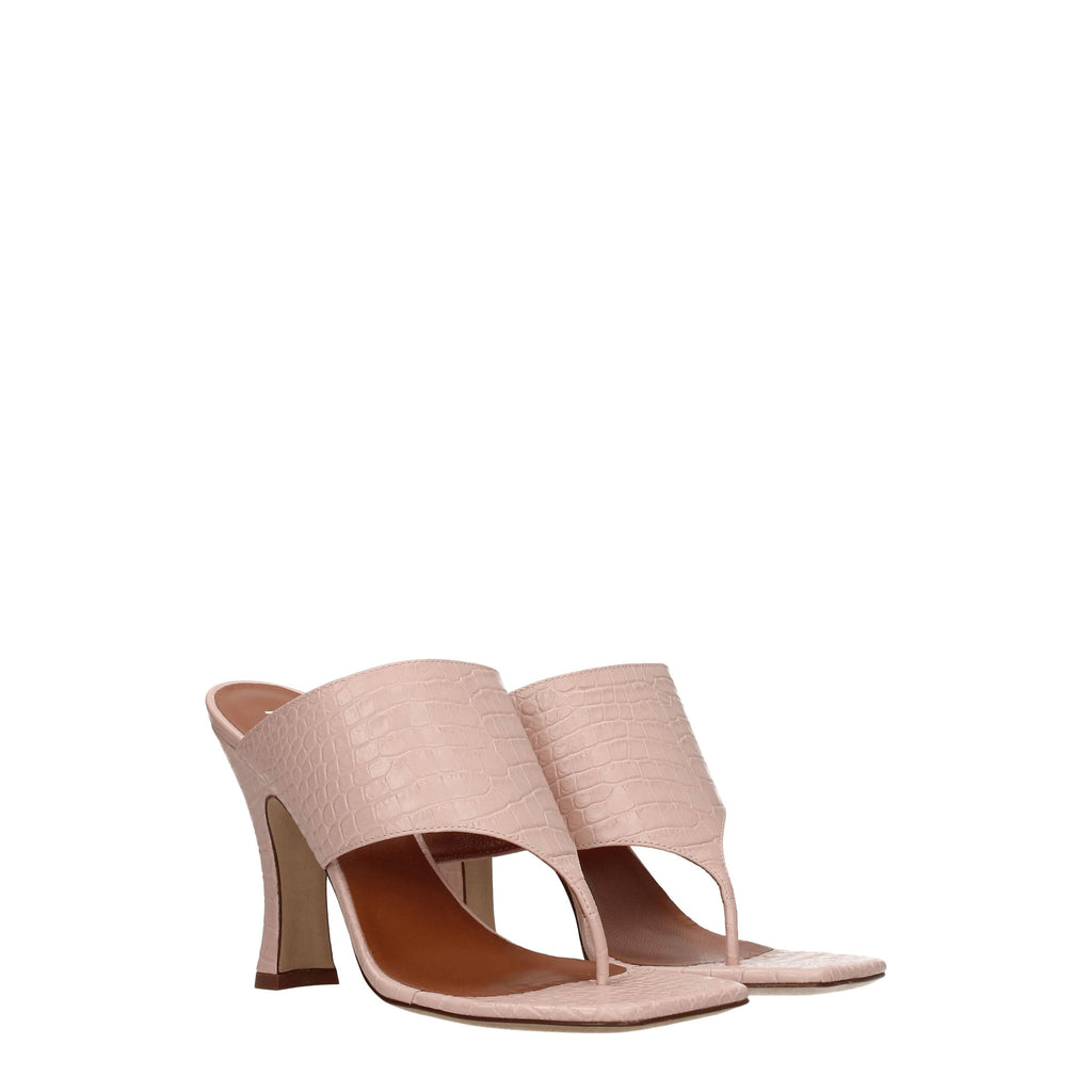 Paris Texas Pink Leather Stiletto Heels Sandals