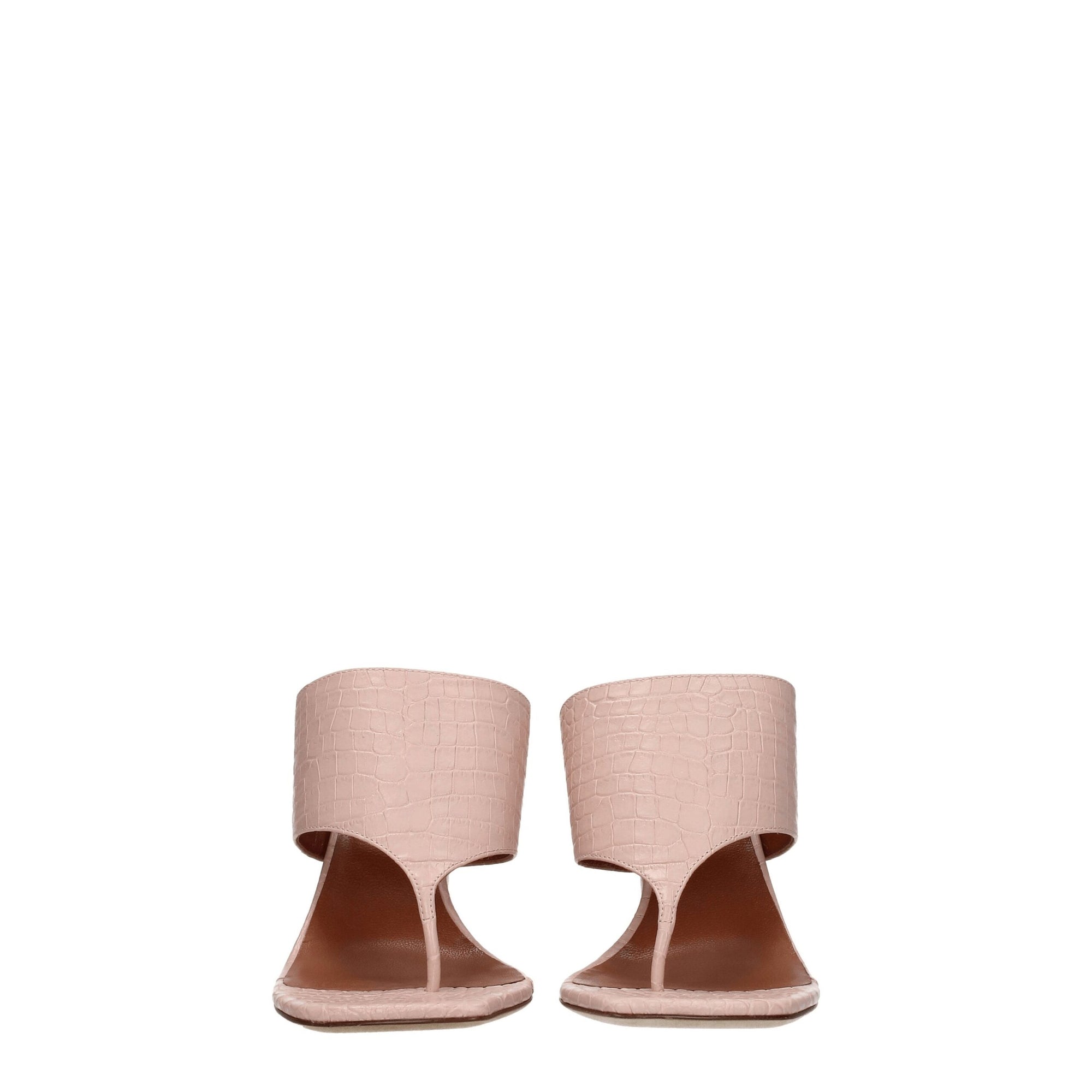 Paris Texas Pink Leather Stiletto Heels Sandals