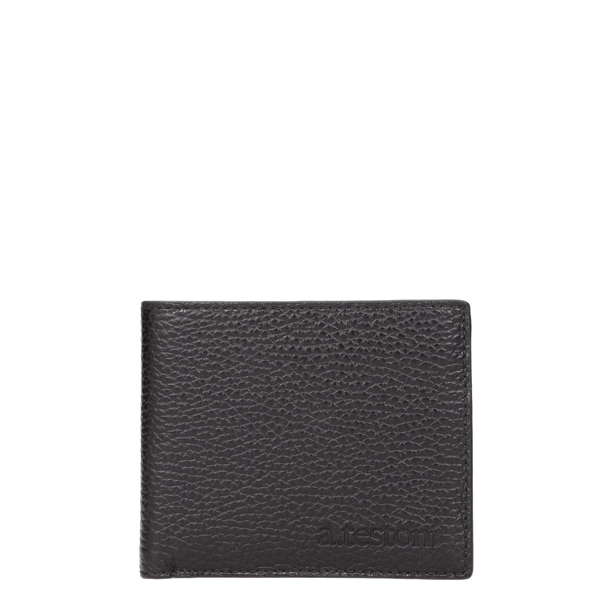 Testoni Black Leather Wallets