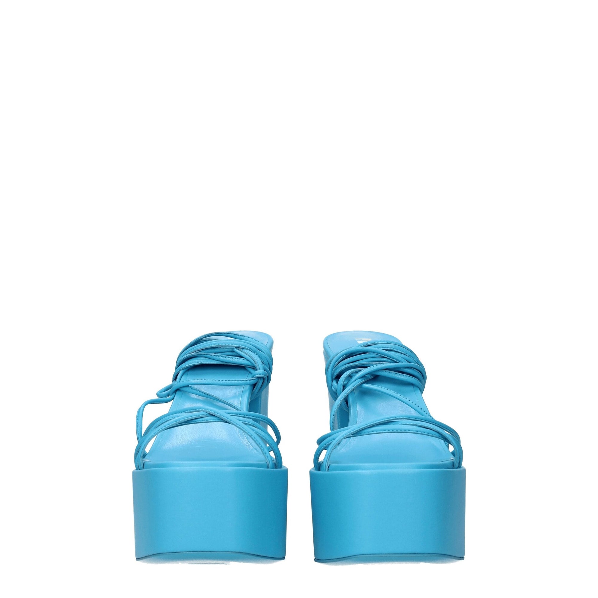 Paris Texas Light Blue Leather Platforms