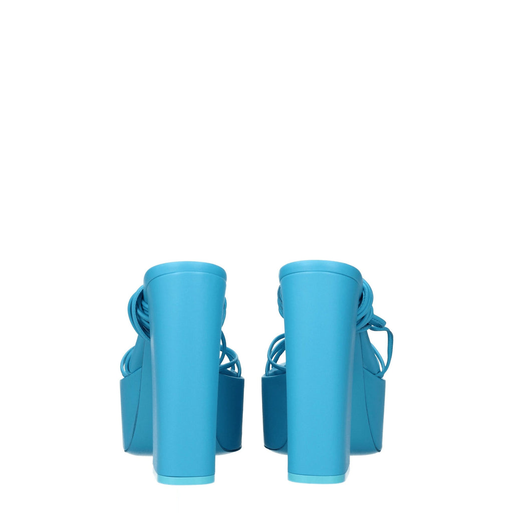 Paris Texas Light Blue Leather Platforms