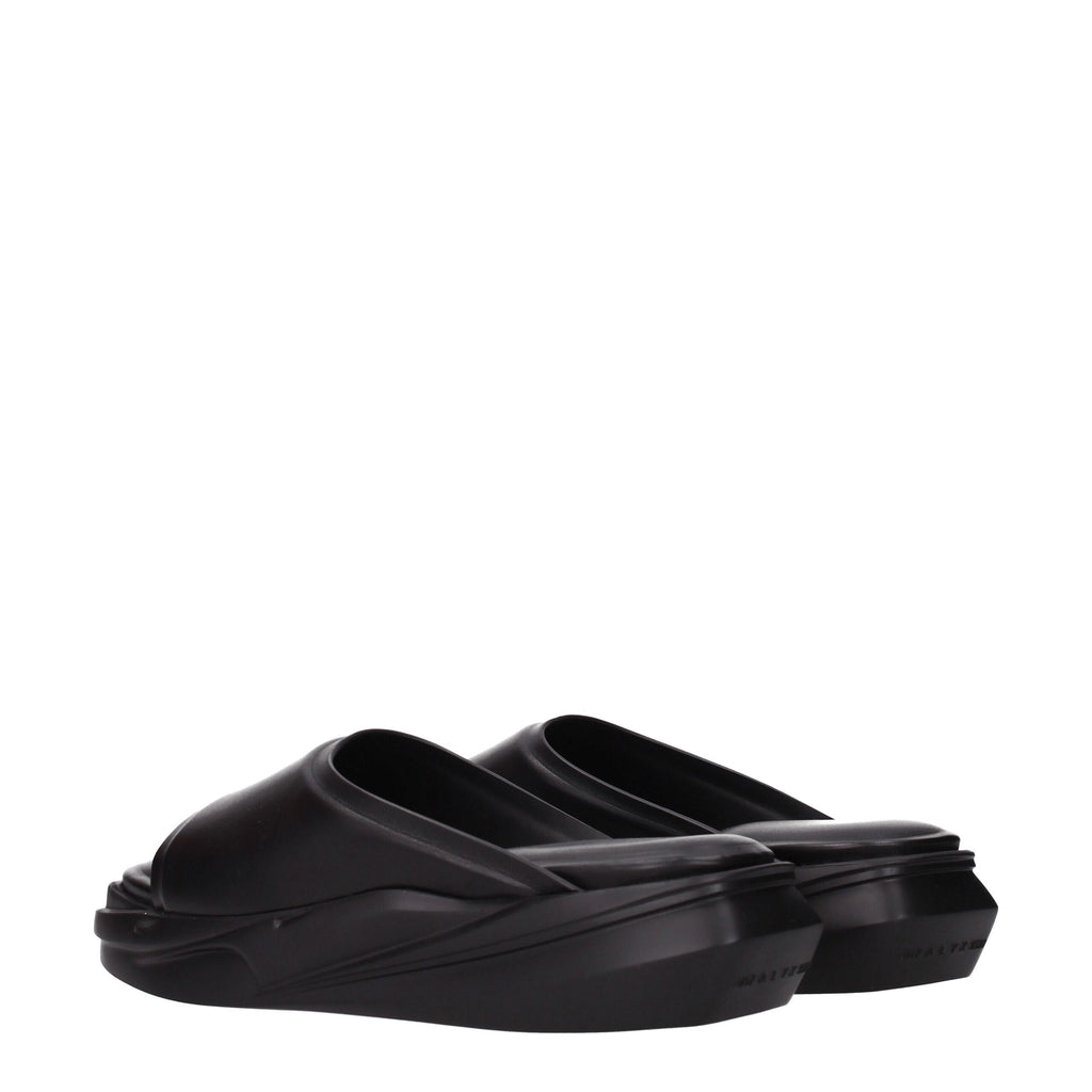 Alyx Black Leather Slippers Sandals