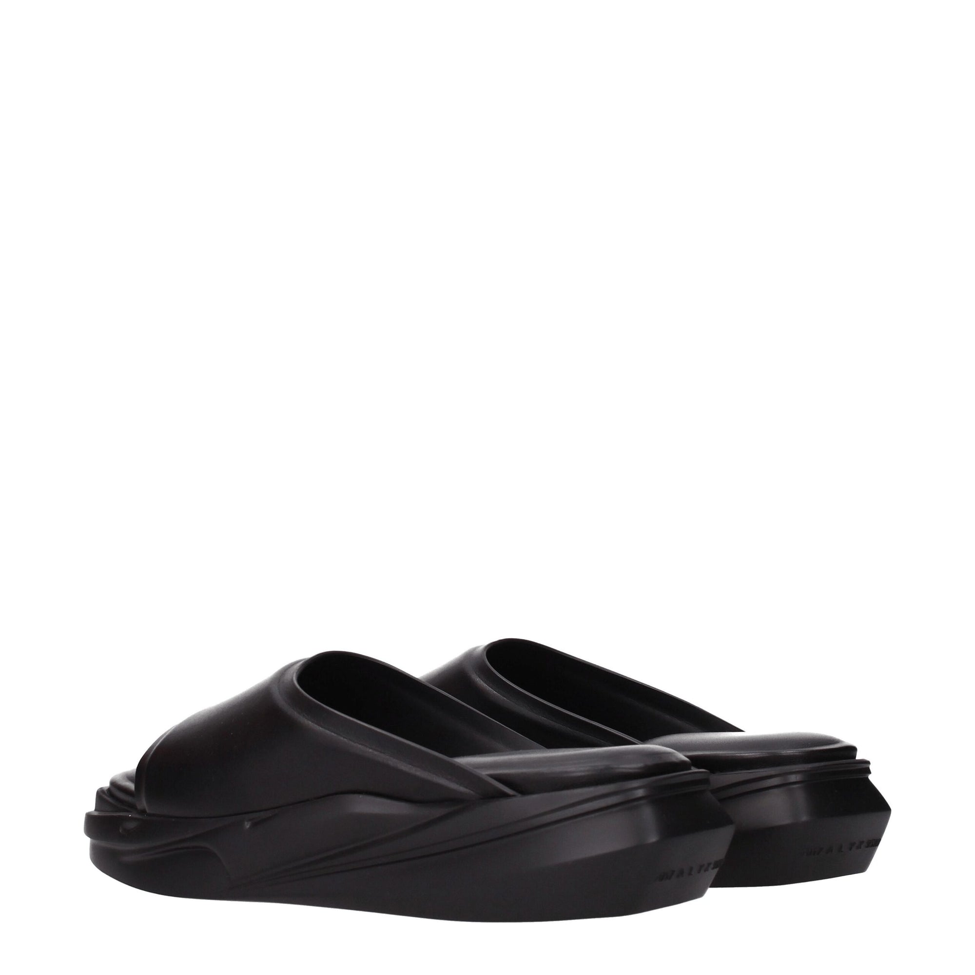 Alyx Black Leather Slippers Sandals