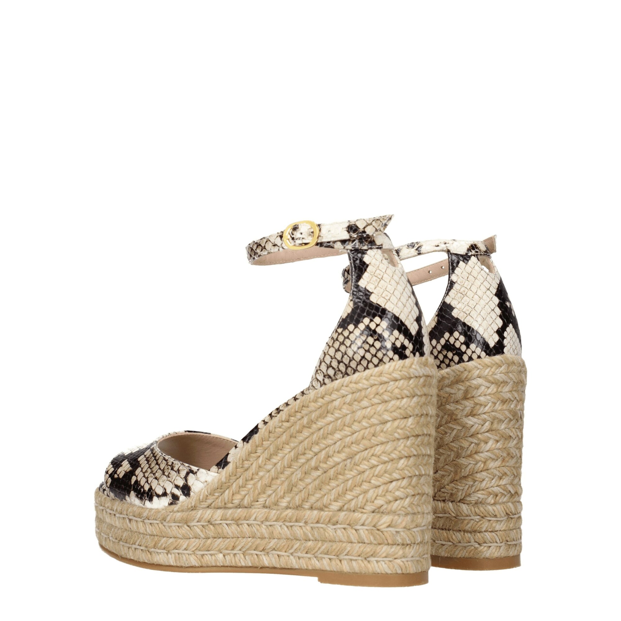 Stuart Weitzman Beige Leather Wedges Sandals