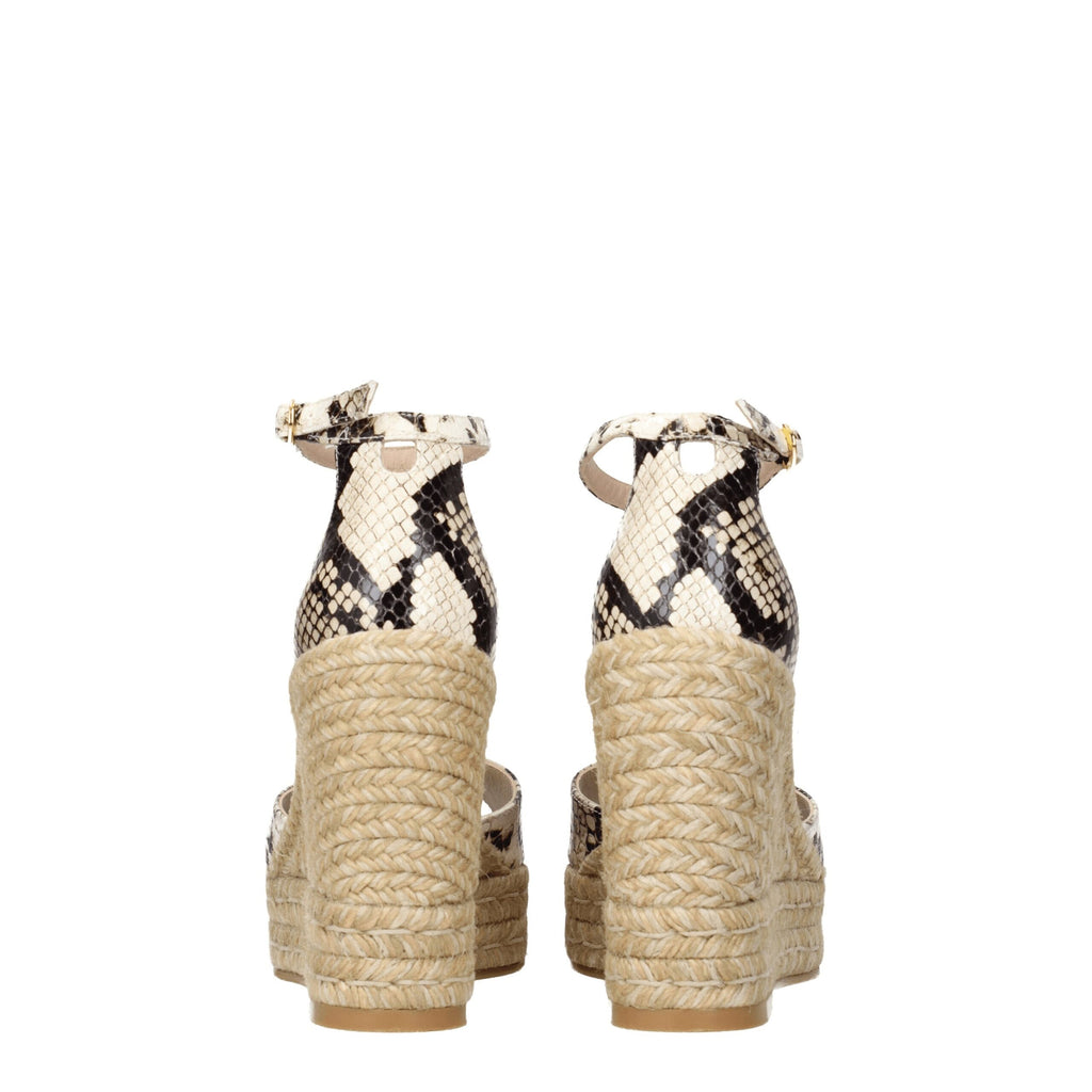 Stuart Weitzman Beige Leather Wedges Sandals