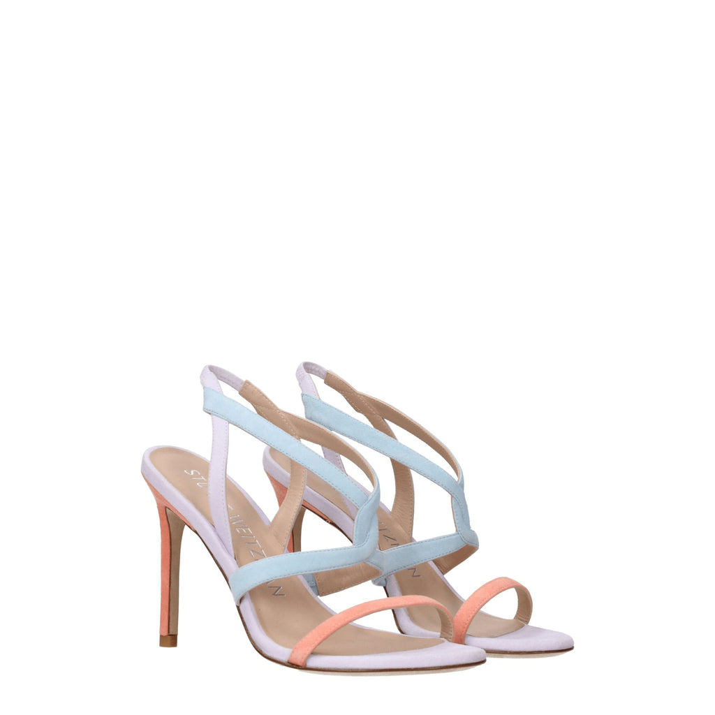 Stuart Weitzman Multicolor Leather Stiletto Heels Sandals