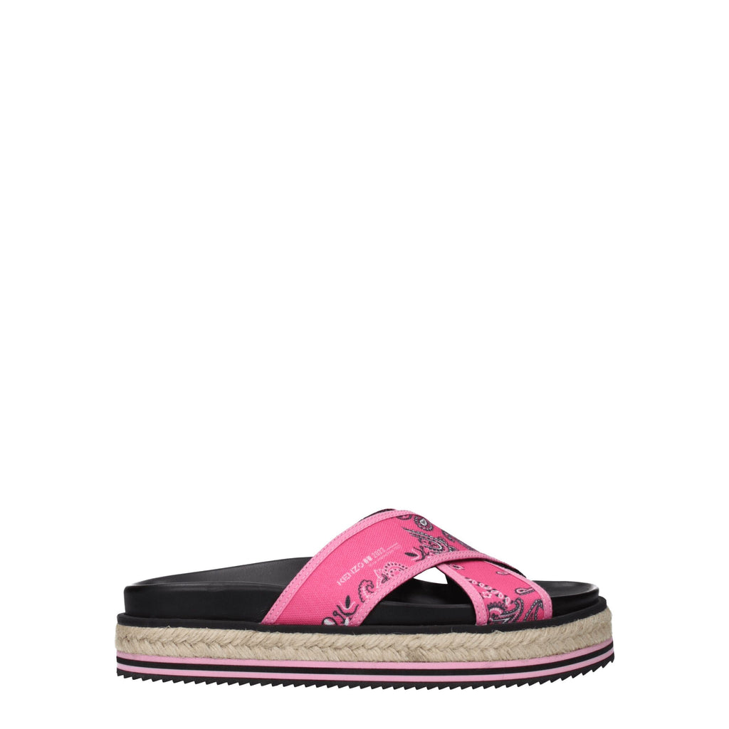Kenzo Pink Fabric Slippers Sandals