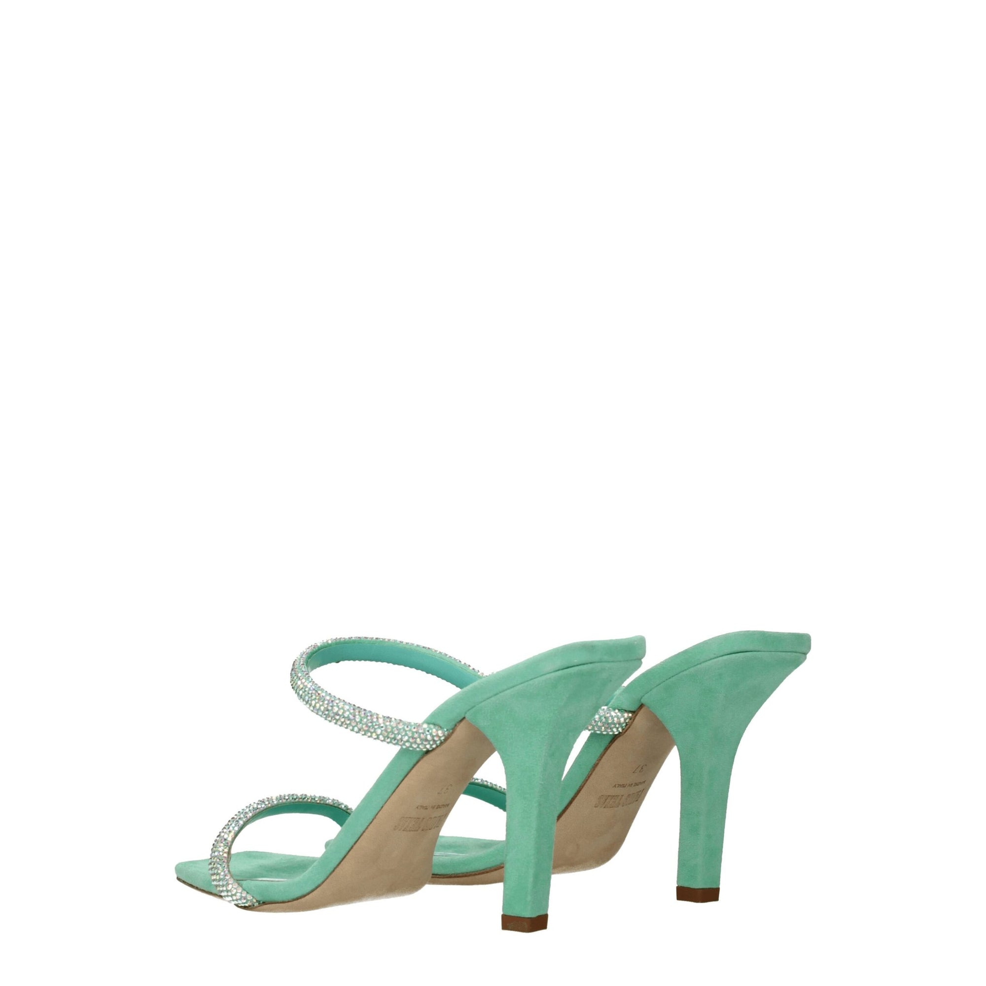 Paris Texas Green Leather Stiletto Heels Sandals