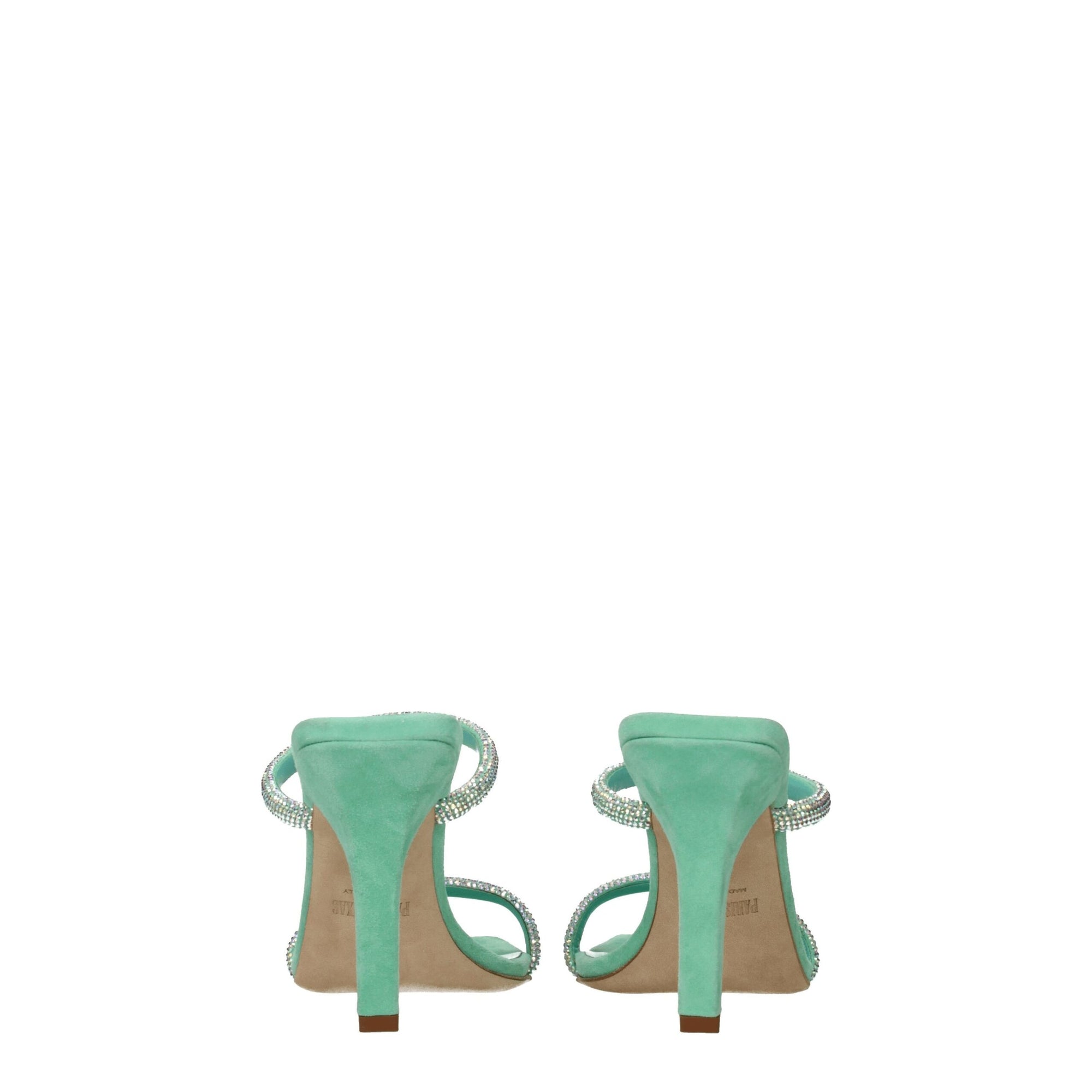 Paris Texas Green Leather Stiletto Heels Sandals
