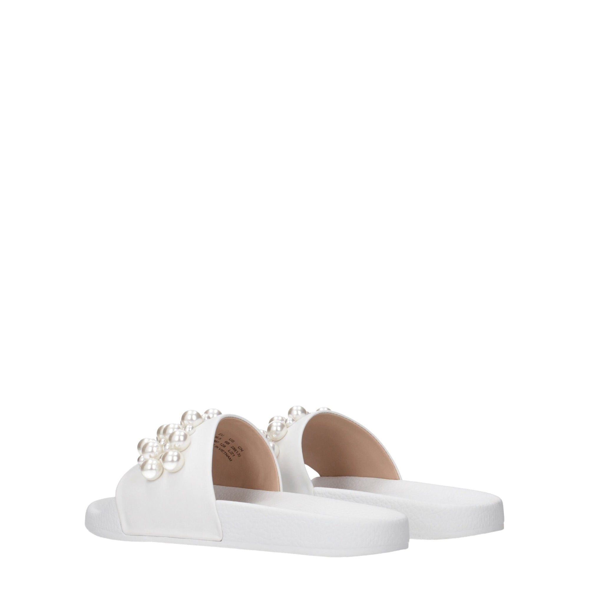 Stuart Weitzman White Leather Slippers Sandals