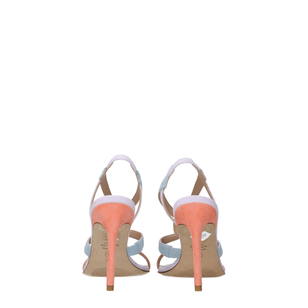 Stuart Weitzman Multicolor Leather Stiletto Heels Sandals