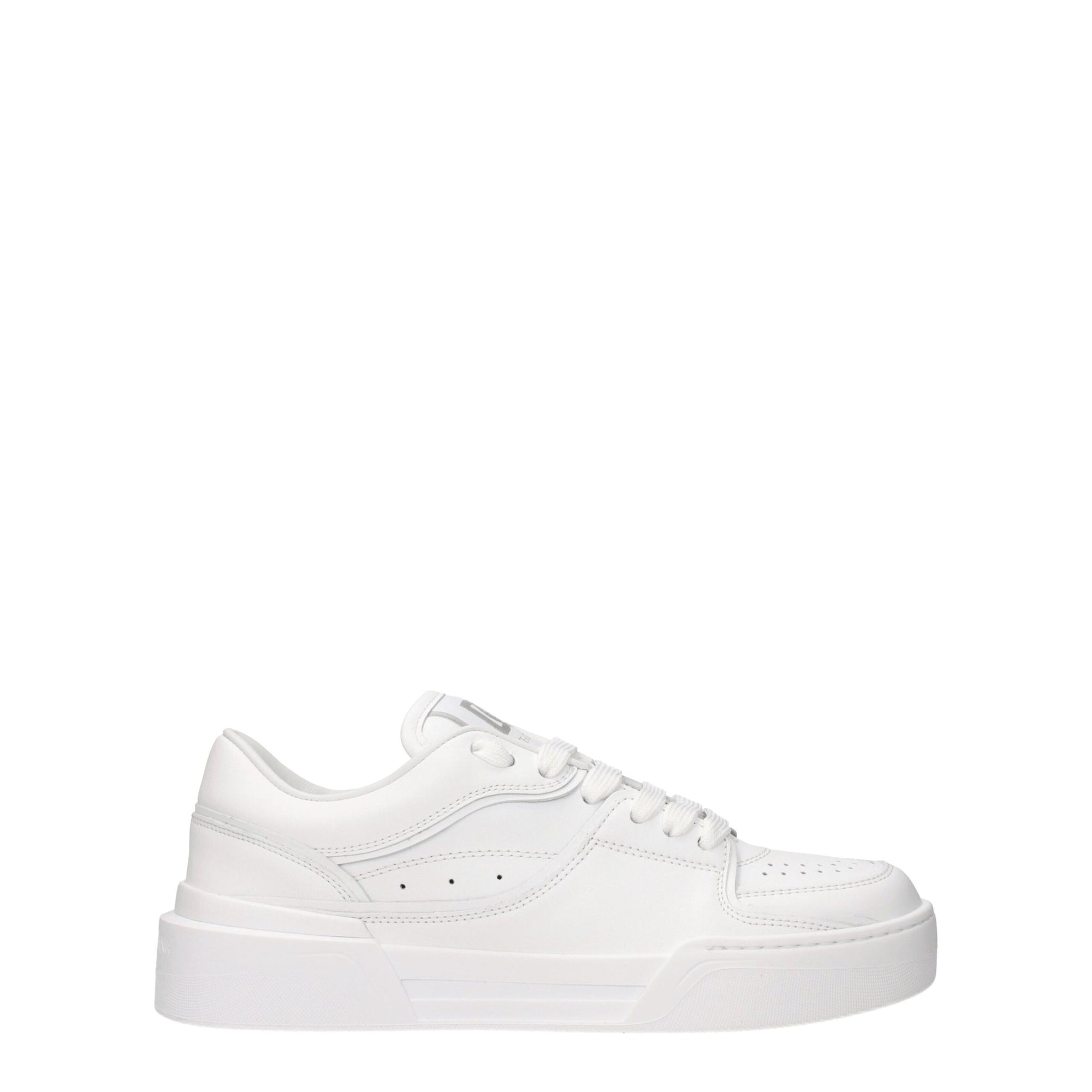 Dolce & Gabbana White Leather Low Tops