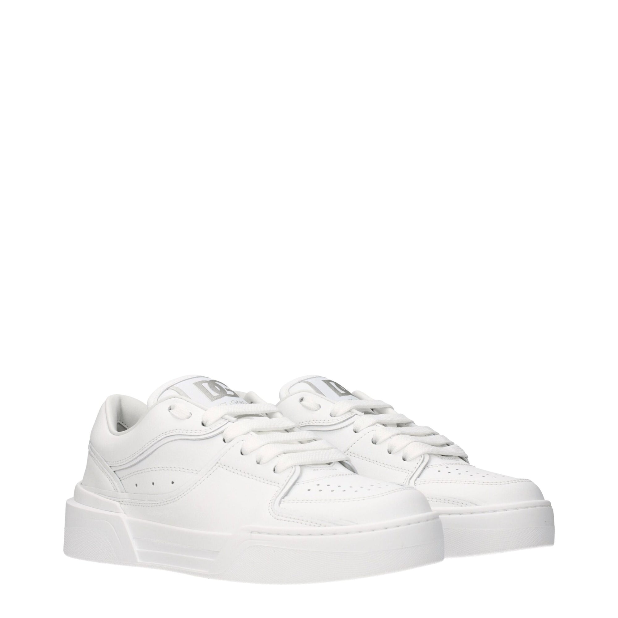Dolce & Gabbana White Leather Low Tops