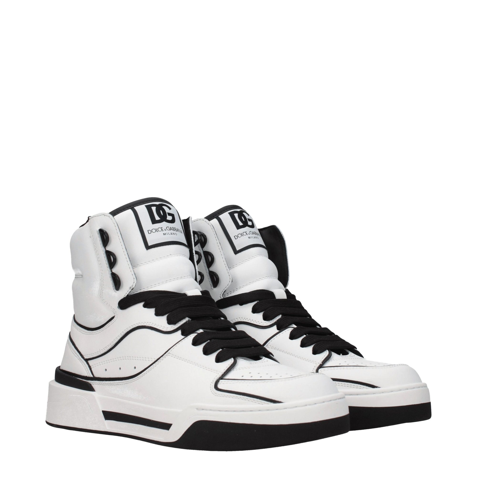 Dolce & Gabbana White Leather High Tops